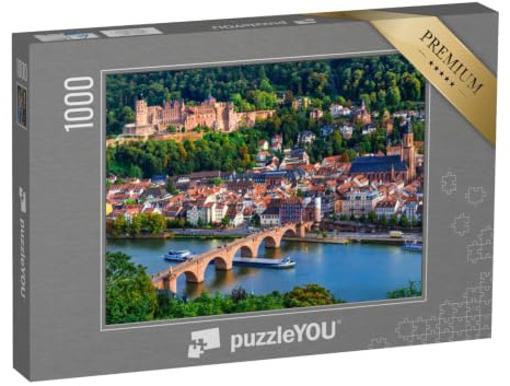 puzzleYOU: Puzzle 1000 Teile „Wunderschöner Blick auf Heidelberg am Neckar“ – aus der Puzzle-Kollektion Brücken, Flüsse & Seen, Brücken & Brunnen