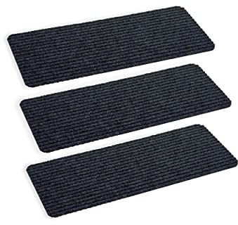 Astra Fußmatte innen anthrazit Schmutzfangmatte rutschfest – Türmatte 25x60 cm 3er Set wasserabweisend – Rib Line Fußabtreter strapazierfähig antistatisch