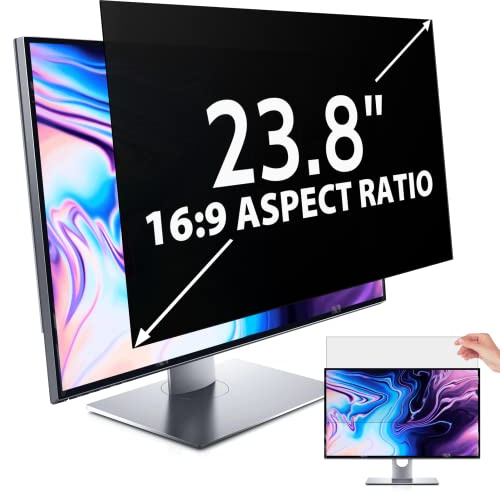 IPROKKO 23.8 Inch Computer Privacy Screen Filter for 16:9 Aspect Ratio, Anti Blue Light Glare Removable 23.8 in Privacy Screen Protective Film