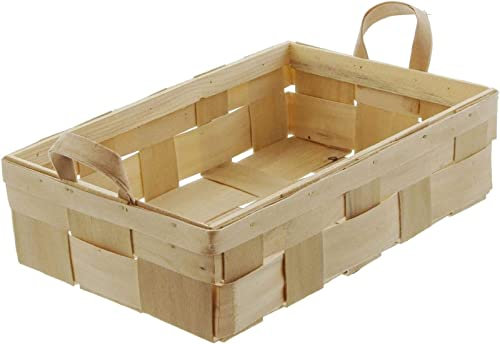 Dekoleidenschaft Obstkorb aus Holzspan, 34x23 cm, Obstschale, Erntekorb, Sammelkorb, Pilzkorb