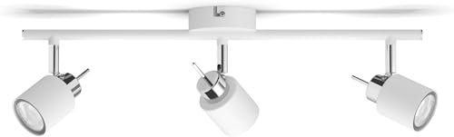 Philips Meranti 3-er Deckenspots (35 W), elegante Wandleuchte mit drei flexiblen Spots, GU10 Leuchte ohne Leuchtmittel, weiß