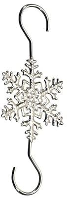 Wambere 24 Stück Weihnachtsdekorationshaken Metall Schneeflocke S-Haken,Christbaumhaken Weihnachtskugeln Aufhänger Weihnachtsbaum Haken Christbaumanhänger Weihnachtshaken Weihnachtsbaumschmuck,Silber