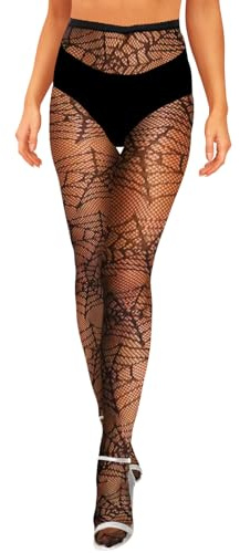 Fohevers Womens Spiders Fishnets Tights Cobweb Tight Stockings Halloween Tights Fencenet Net Pantyhose Goth Mesh Stockings, Cobweb