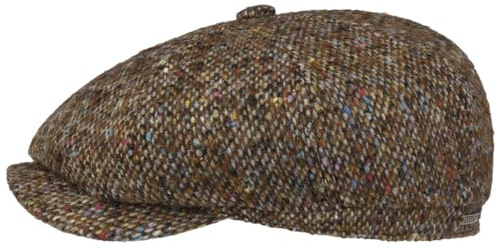 Stetson Hatteras Colour Dots Flatcap Schirmmütze Klassische Ballonmütze Mehrfarbig melierte Wollcap Made in EU Herren Herbst/Winter
