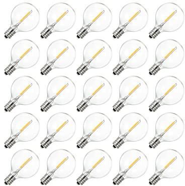 SIUKE G40 Bulb,AC230V Globe LED G40 Ampoule Lampe Pack de 25 E12 Base Support de Douille IP44 Résistance à l'eau Blanc Chaud pour Guirlande Lumineuse Décoration De Fête À La Maison De Mariage