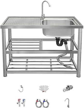 Evier cuisine 1 bac avec egouttoir,évier inox multifonction cuisine,evier camping car professionnel,éviers de cuisine de extérieur ,evier cuisine multifonction,Convient aux cuisines et aux bars ( Size