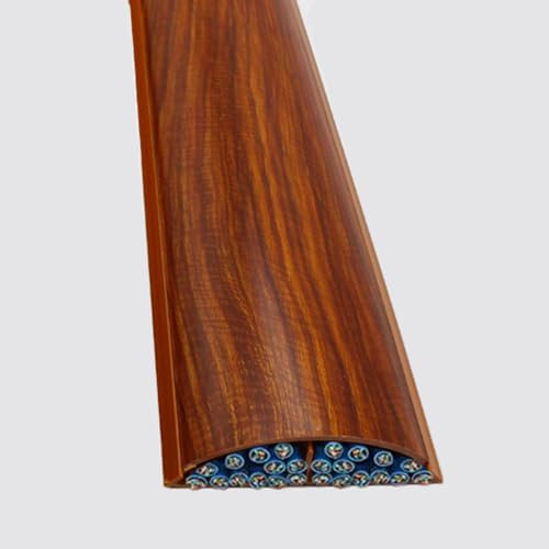 RENLXFI Canaleta Protector De Cable De Suelo Marrón como La Madera, Cubrecables Grande PVC 9cm Ancho para Candelabro Ordenador Cables De Alimentación Teléfono Línea Ocultar, Fácil De Cortar(20Pack)
