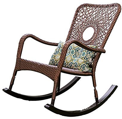 KLNBV Schaukelstühle, Balkon-Schaukelstuhl, heimischer Rattan-Schaukel-Schaukelstuhl, Lounge-Sessel, fauler Rattan-Sonnenschaukelstuhl, Liegestuhl