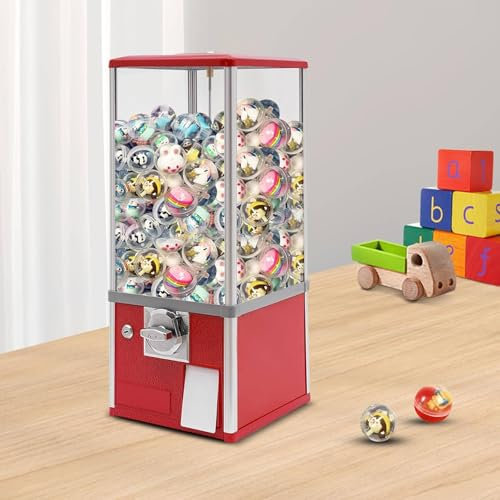 LMYYDES Distributore Automatico, Macchina Commerciale per gomme da Masticare, Macchina per Capsule con Serrature Macchina Automatica per Capsule, Dispenser per 4,5-5,5 cm,Red