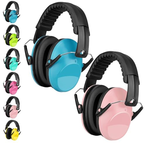 Casque Anti Bruit Enfant Lot de 2, SNR 26dB Casque Anti-bruit Pour 3-16 ans | Casque Antibruit Enfants Facilement Réglable Pliable Protections Auditives Pour l’Autisme, TDAH, Feux d’Artifice, Concert