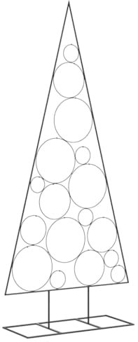 vidaXL Arbre de Noël en métal pour décoration Noir 180 cm, Arbre de Noël en métal, Support de Sapin de Noël en métal, décoration de Sapin de Noël en métal