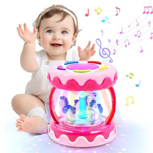 KALOISYHE Baby Toys for 1 Year Old Girls, Unicorn Gifts with Music, Light Up Toy Carousel Projector, Early Educational Girls Toys