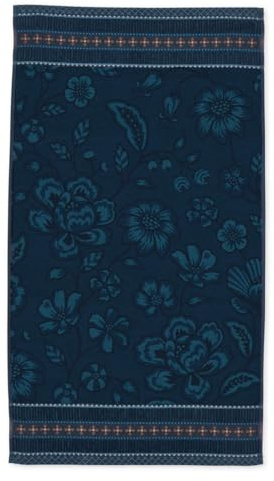 Pip Studio Badetuch Jasmin Jacquard Dunkelblau 55x100cm