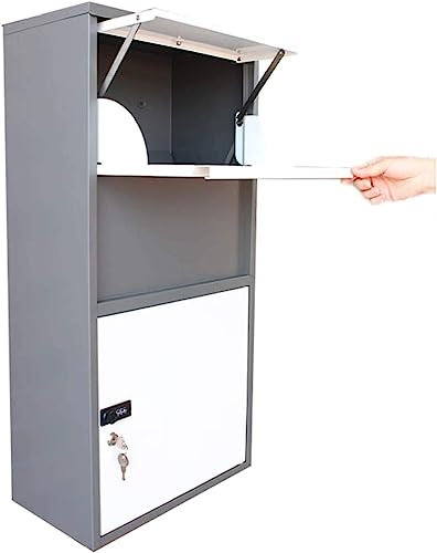 CAFIEDR Buzón de Metal de Alta Capacidad, de Grado Comercial, Moderno, Independiente, Seguro y práctico para Paquetes