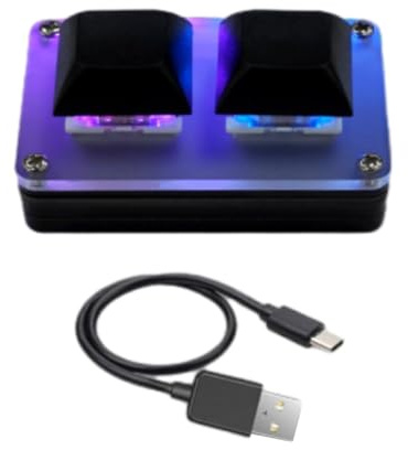 2-knapps mini tangentbord typ-C smart kopiering och klistra in programmerbart anpassat spelmekaniskt tangentbord med RGB-ljus gör-det-själv-tillbehör genvägstangentbord