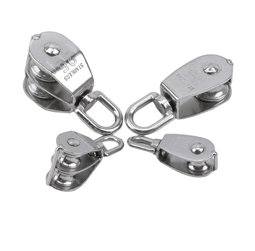 Räder, 1 Stück Edelstahl-Riemenscheibe M15/M25 Einzel-/Doppelrad-Drehgelenk-Hebeseil-Riemenscheiben-Set Heberad-Werkzeuge Drahtseil-Kran-Riemenscheibe(Double pulley M15)