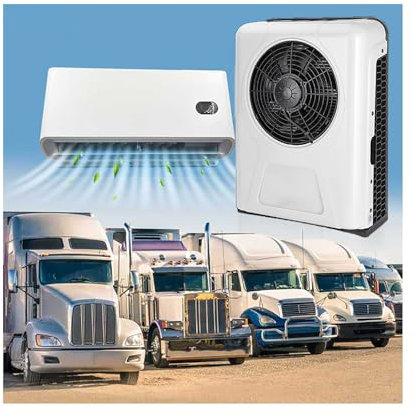 Aire Acondicionado para camión de 12 V, Unidad eléctrica Dividida de 9000 BTU, enfriamiento rápido, bajo Nivel de Ruido, 5 Modos, para autocaravanas, autobuses, Furgonetas
