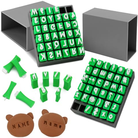 NCTNCX Ton Stempel Buchstaben Set 72 StüCk Tonstempel Mit Anzahl,Symbol Alphabet Buchstabenstempel FüR TöPfern Und Keramik,Kunsthandwerk,DIY-Projekte