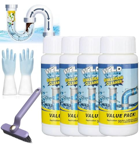 Vollstern Abflussreiniger Schaum, Vollstern Rohrreiniger, Sink Drain Cleaner, Rohrreinigungsmittel Schaumreiniger, Hochwirksamer Rohrreiniger Mit Aktivschaum Für Küche, Bad, Toilette & Balkon (4PC)