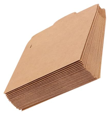 SWOOMEY Kraftpapiertüten aus Umweltfreundlichem Kraftpapier 50 Stück Braune Wiederverwendbare CD Umschläge im Vintage Stil für Aufbewahrung und Versand