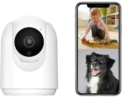 Geekee Indoor Security Camera, 2.4G WiFi Cameras for Home Security with 360° Pan/Tilt Motion Detection SD/Cloud Storage 1080P Night Vision Dog/Pet/Baby Camera