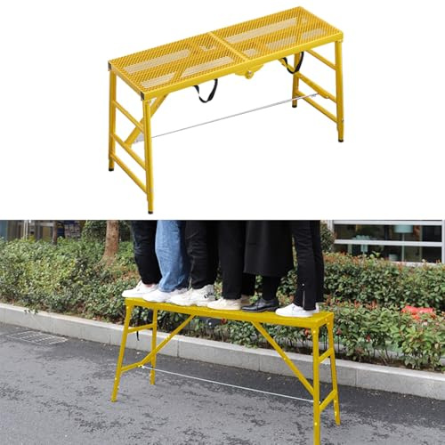 DRFGNF Andamio Multiusos de Alta Resistencia con Patas Antideslizantes, Capacidad de Carga de 258 kg (Estilo Amarillo 7)
