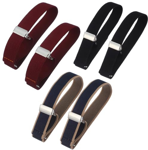Bremorou 6 piezas (3 pares) unisex elásticos ajustables brazaletes antideslizantes para camisa ligas de manga de sujeción ligas elásticas para hombres y mujeres antideslizantes para camisa soporte