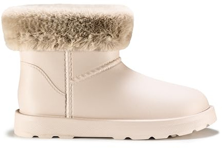 ESTRO Stivaletti Donna Invernali Bassi - Stivali Pioggia Donna Gomma Stivali da Pioggia Stivaletti con Pelo F115