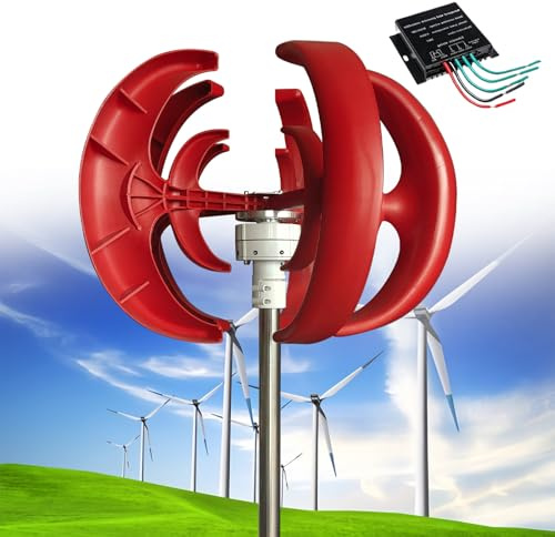 Generador de turbina eólica de 12000 W, kit vertical de 5 cuchillas de 12 V/24 V/48 V, generador de energía de CA trifásico, arranque de baja velocidad del viento, ideal para uso doméstico y barco con