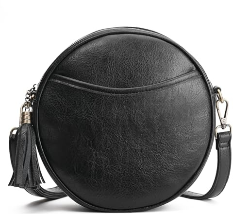 GAEKEAO Bolso Mujer Bandolera, Cuero Vegano Bolsos Crossbody Círculo con Correas Ajustables para Viajes de Trabajo, Regalo para Mujeres