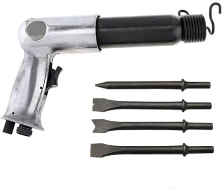 Cincel De Martillo NeumáTico Cincel Neumático, Martillo De Mano, Palas Gas Pequeñas, Herramienta Neumática For Eliminar Óxido Con 4 Cinceles Preciso Y Poderoso(Model-TR9190)