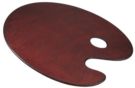 Gadpiparty Tavolozza di Pittura in Legno per Miscelazione Colori, Vassoio per Pigmenti Artistici 30x40 Cm, Palette Ovale Noce per Pittori Professionisti e Amatoriali, Materiale Stabile