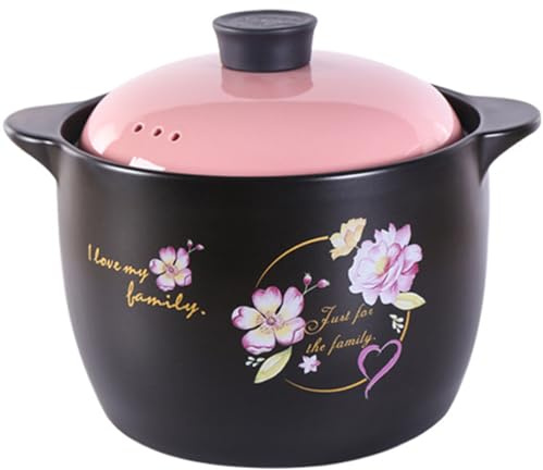 Små kopparkastruller i lera med lock, stora lerkärl, soppgrytor(4.5L/4.1Quarts)