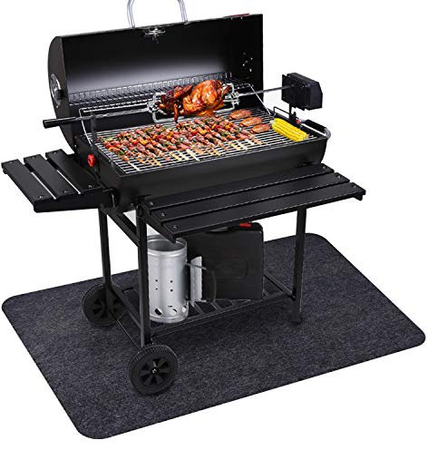 Fasmov Fire BBQ Grill Mat for Gas Electric Grill Extra Large Grill Pad Fire BBQ Floor Protective Mat for Backyard Outdoor Barbecue, 120 x 76cm