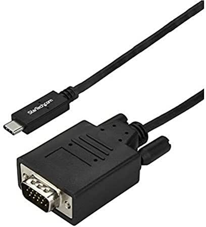 StarTech.com Cable de 3m USB C a VGA - Cable Adaptador de Vídeo USB Tipo C a VGA 1920x1200/1080p - Compatible con Thunderbolt 3 - Portátil a Monitor VGA - Modo Alt DP HBR2 - Negro (CDP2VGA3MBNL)