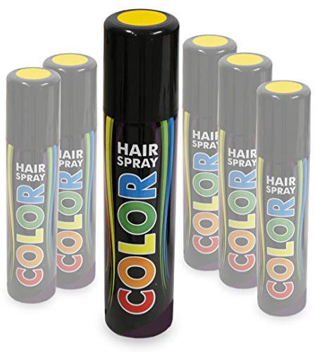 KarnevalsTeufel Hairspray Color in verschiedenen Farben buntes Haarspray Haarschmuck farbig (Gelb)
