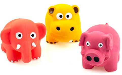 Chiwava 3 Paquet 3.1 '' Jouet de Chiot en Latex Squeak Un Animal de Compagnie Attrayant Place Un Jeu interactif pour Les Petits Chiens de Couleur Assortie