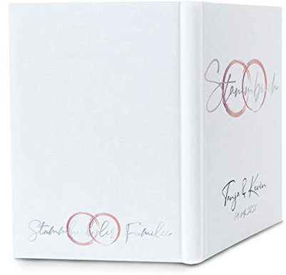 Hochzeitideal – Personalisiertes Stammbuch der Familie Nr. 512 Naomi 21,0 cm x 15,0 cm - Buchbinderleinen Stammbuch Hochzeit - Familienbuch Standesamt mit 6-Fach Ringmechanik
