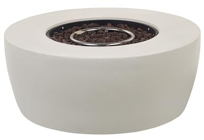 Foyer d'Extérieur à gaz Propane avec Cuve Chauffe-terrasse Béton GRC Acier Gris Clair Indus