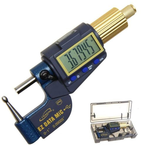 iGaging Reloading Micrometer Tube Ball Spherical Anvil 0-1/0.00005 Gunsmith X Large Display Gen 2