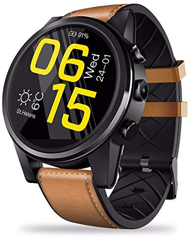 4G SmartWatch 1.6 pollici 1 + 16 GB memoria Crystal Display GPS / GLONASS Quad Core ibrido Cinghie di cuoio chiamata da polso orologio da polso con 5MP Fotocamera WIFI BT4.0
