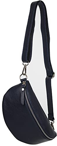 AMBRA Moda GLX10 - Damen Herren unisex kleine Hüfttasche Gürteltasche Bauchtasche Umhängetasche aus Echtleder