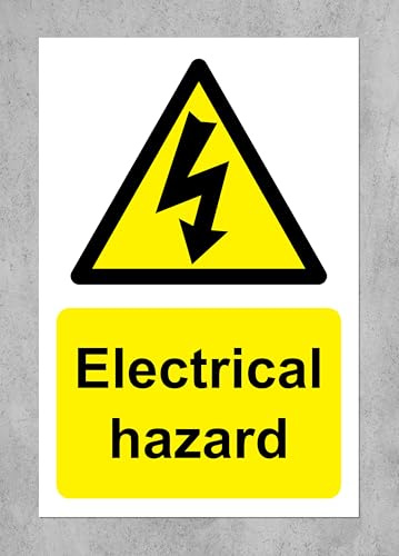 Warning Electrical hazard electricity safety sign - 1mm Plastic sign (300mm x 200mm)