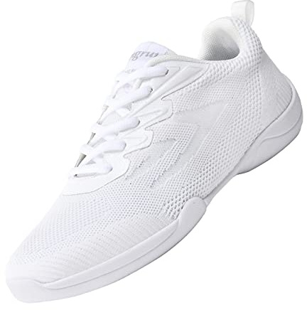 DADAWEN Damen Cheerleading Schuhe Mädchen Turnschuhe Gymnastik Jazz Yoga Tanzschuhe Weiß