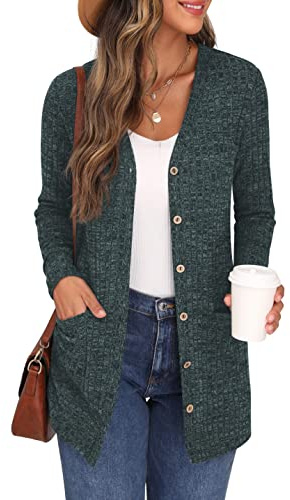 GRECERELLE Damblazer, med öppen framsida, cardigan med 3/4-ärmar, figurnära jacka, för vardag och kontor, kort blazer, gRÖN, XXL
