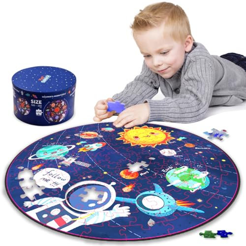 Koolbitz Jigsaw Puzzle Board Roll Up Mat Solar Round Space Toy For Toddlers Toy for 3+ Years Boys & Girls Personalised Space Jigsaw Puzzle Box & Storage Games Indoor Fun Family Activity