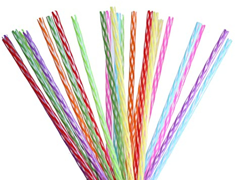 24-Pack, Reusable Straws - Rainbow, Plastic Straws Reusable, BPA Free, Dishwasher Safe, Multicolor, Replacement for Tumblers, Fits 20oz 30oz 40oz