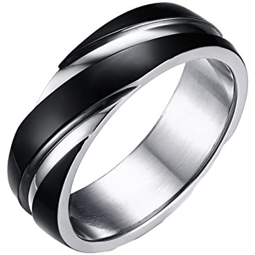 Daesar Ringe Unisex Edelstahl, Herren Damen Ring Personalisiert 6MM Poliert Bandring Partnerringe Freundschaftsringe mit Wunschgravur Gr.60 (19.1)