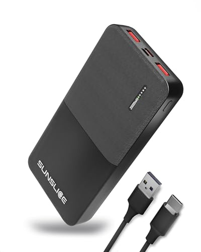 Sunslice | Gravity 20 - Batería Externa para Smartphone de 20000 mAh, 1 Puerto USB-C (Entrada y Salida), 2 Puertos USB-A (Salida), 18W Ultra Fast Power para Todos los Smartphones.