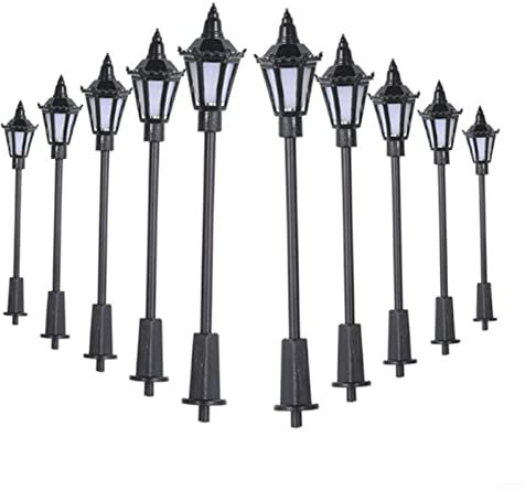 10Stk. Modellbahn Lichter H0 TT LED Straßenlampe Beleuchtung Lampe Park Modelleisenbahn Zug 00
